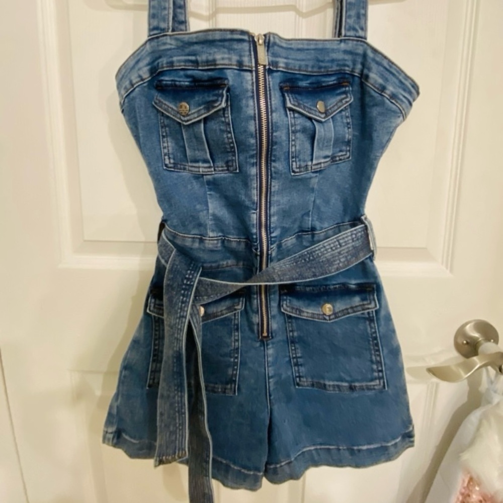 GUESS Blue Denim Dress with Front Zipper (never worn)